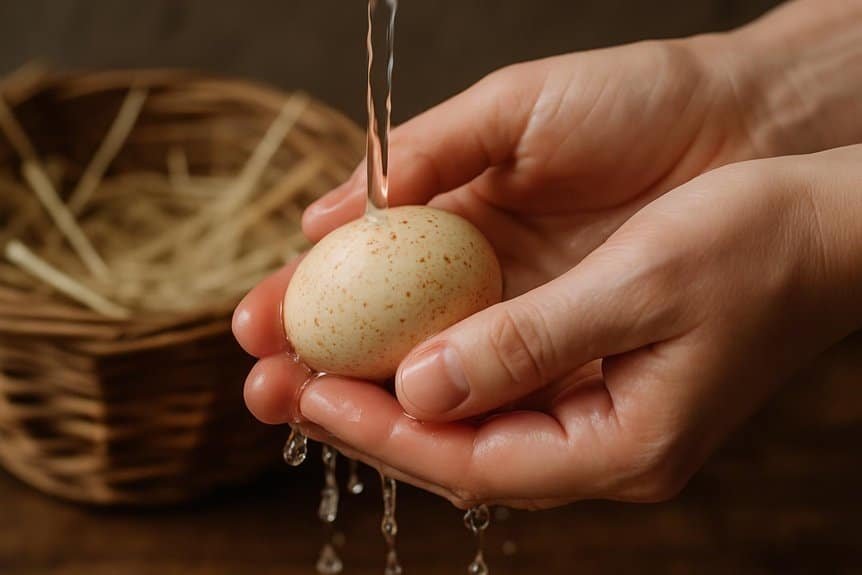 cleaning hatching eggs necessity